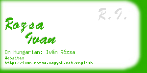 rozsa ivan business card