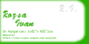 rozsa ivan business card